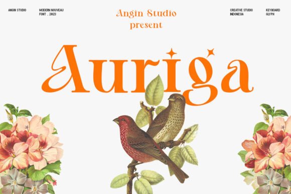Auriga: A Display Font Inspired by Art Nouveau Elegance for Small Business Branding