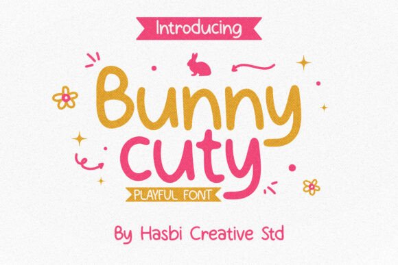 Bunny Cuty Font: A Playful Display Typeface for Handmade Crafts & Product Design
