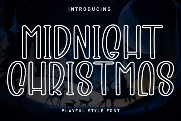 Midnight Christmas: A Festive Outline Font for Holiday Branding
