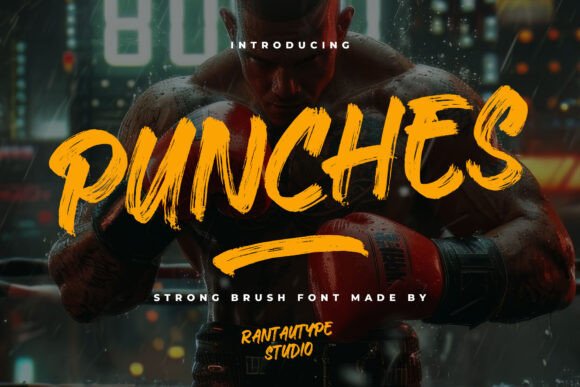 Punches: A Bold Brush Font for Editorial Design